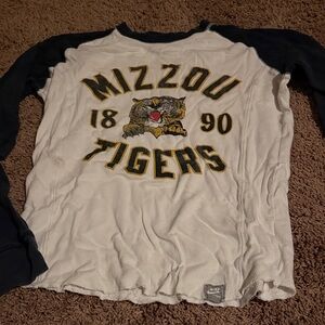 Nike Men's Mizzou Tigers White and Black Thermal Long Sleeve Shirt
